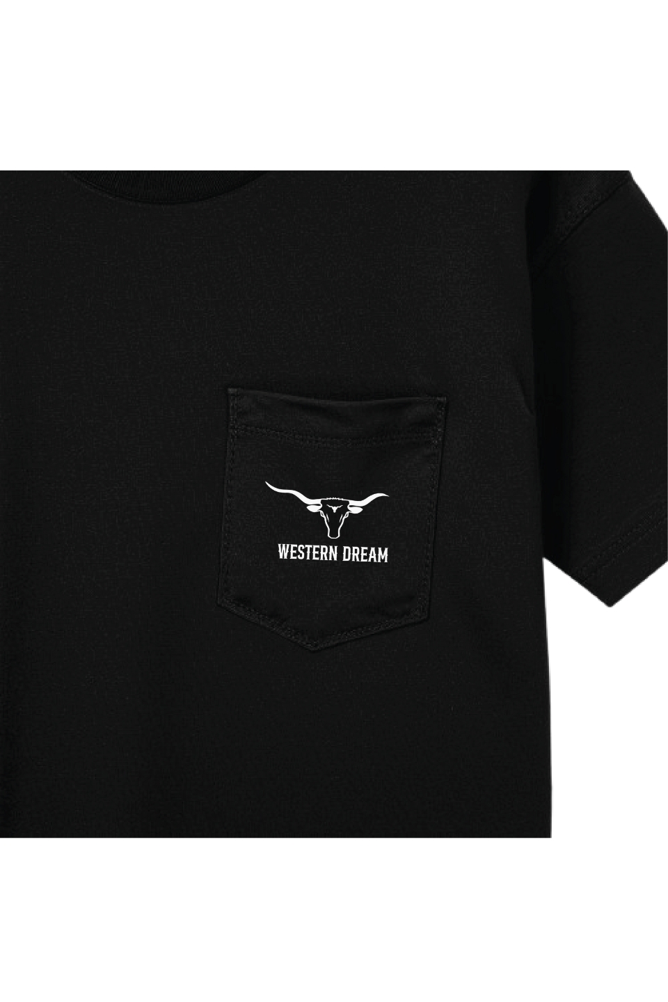 T-Shirt noir trumpiste avec logo Westerndream sur la poche avant